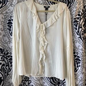 PAIGE Ivory Ruffle Blouse